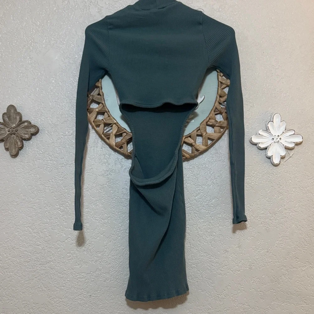 Free People Teal Long Sleeve Dress - Picture 3 of 4